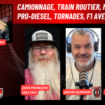 Jean-François Maltais, Mathieu Lussier et Jason Quirion au micro de Marie Saint-Laurent sur la radio des camionneurs de Truck Stop Québec!
