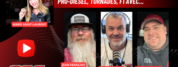 Jean-François Maltais, Mathieu Lussier et Jason Quirion au micro de Marie Saint-Laurent sur la radio des camionneurs de Truck Stop Québec!