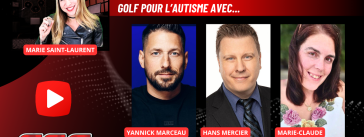 Yannick Marceau, Hans Mercier et Marie-Claude Fortin au micro de Marie Saint-Laurent sur les ondes de Truck Stop Québec.