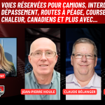 Jean-Pierre Houle, Claude Bélanger et Patrick Pinson au micro de Marie Saint-Laurent sur la radio des Camionneurs de Truck Stop Québec.