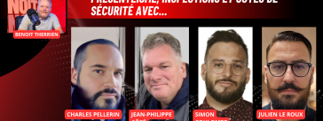 Charles Pellerin, Jean-Philippe Côté, Simon Coulombe et Julien Le Roux au micro de Benoit Therrien pour discuter du transport sur la radio des camionneurs de Truck Stop Québec.
