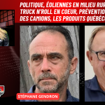 Stéphane Gendron et Gilles Tremblay de Prolab au micro de Marie Saint-Laurent sur la radio des camionneurs de Truck Stop Québec.