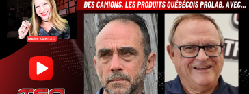 Stéphane Gendron et Gilles Tremblay de Prolab au micro de Marie Saint-Laurent sur la radio des camionneurs de Truck Stop Québec.
