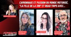 Marie-Pier Laliberté, Mel Laquerre et Dominique Boisseau au micro de Marie Saint-Laurent sur la radio des camionneurs de Truck Stop Québec.