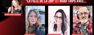 Marie-Pier Laliberté, Mel Laquerre et Dominique Boisseau au micro de Marie Saint-Laurent sur la radio des camionneurs de Truck Stop Québec.