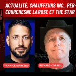 Yannick Marceau, Richard Corbeil et Denis Pageau au micro de Marie Saint-Laurent sur Truck Stop Québec.