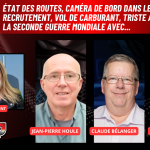Jean-Pierre Houle, Claude Bélanger et Patrick Pinson au micro de Marie Saint-Laurent sur la radio des camionneurs de Truck Stop Québec.