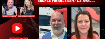 Benoit Therrien et Marie Saint-Laurent reçoivent au micro Yves Leboeuf et Caroline Bergeron pour discuter camionnage, C.A.T. inc et financement sur la radio des camionneurs.
