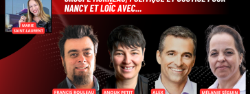 Sur la radio du camionnage, Marie Saint-Laurent reçoit Francis Rouleau, Anouk Petit du Groupe Morneau, Alex Boissonneault et Mélanie Séguin.